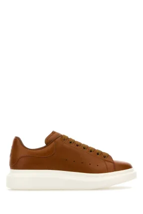 Alexander Mcqueen Caramel Leather Sneakers With Caramel Leather Heel