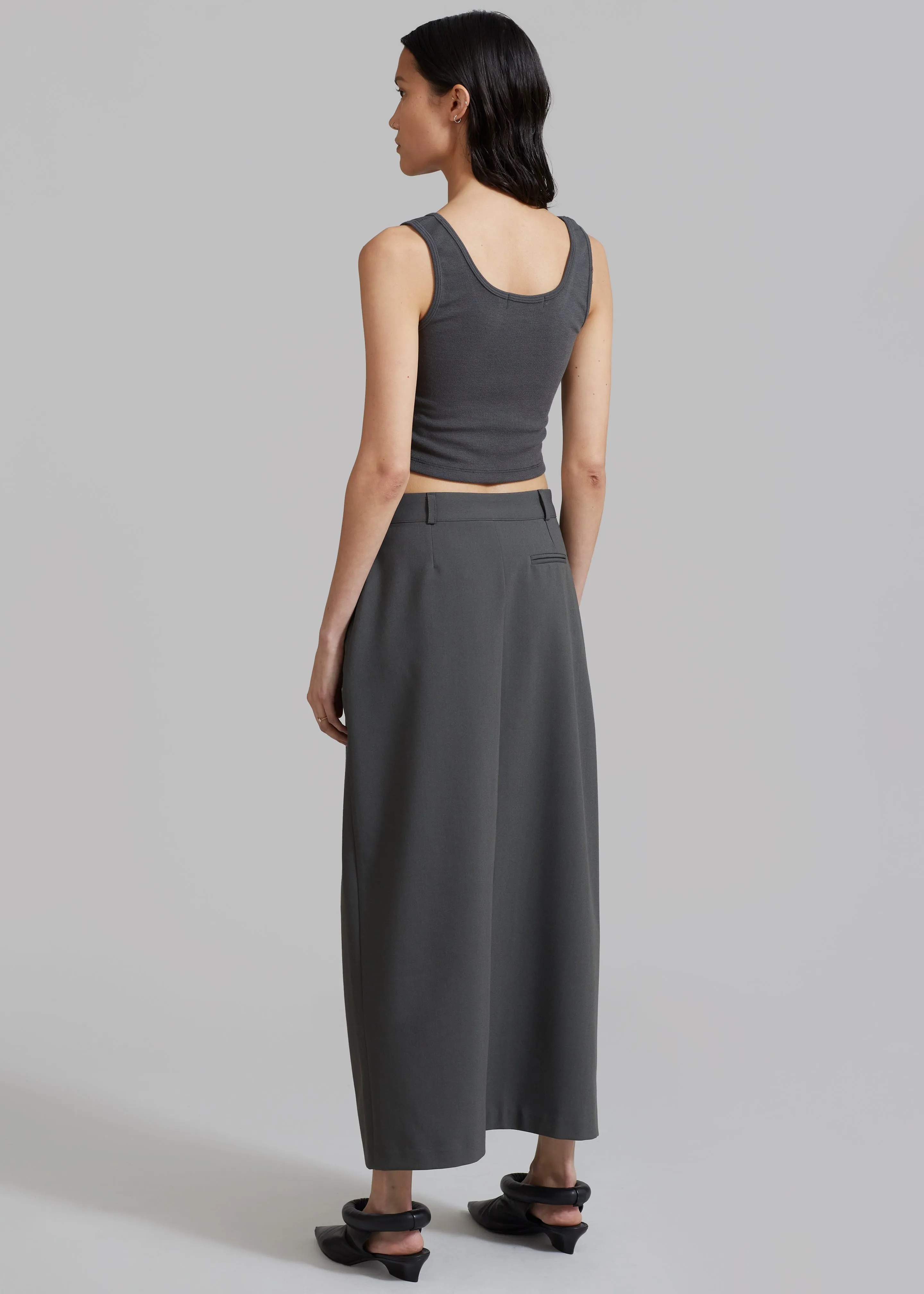 Annabel Asymmetric Midi Skirt - Grey