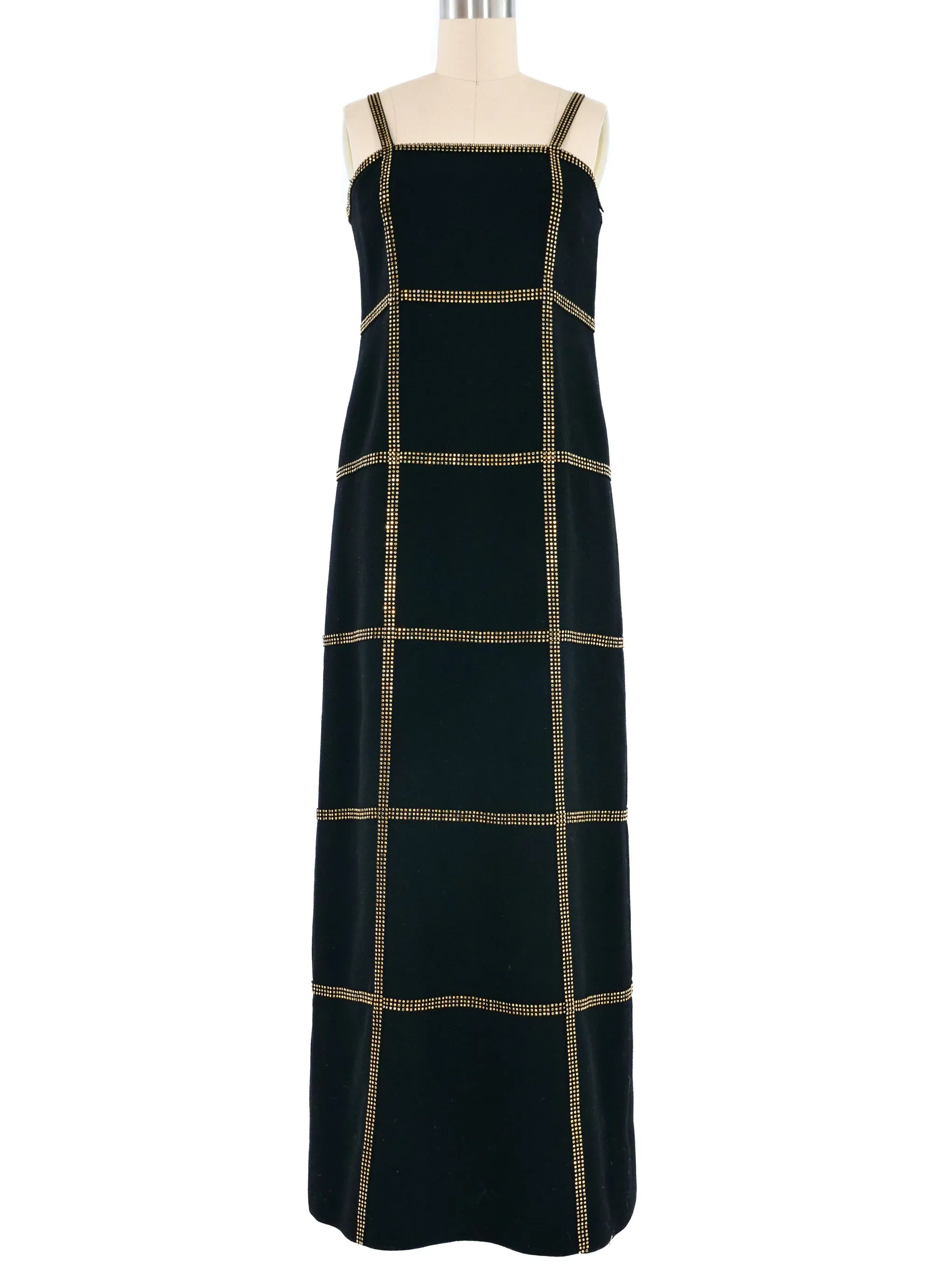 Bill Blass Crystal Windowpane Dress