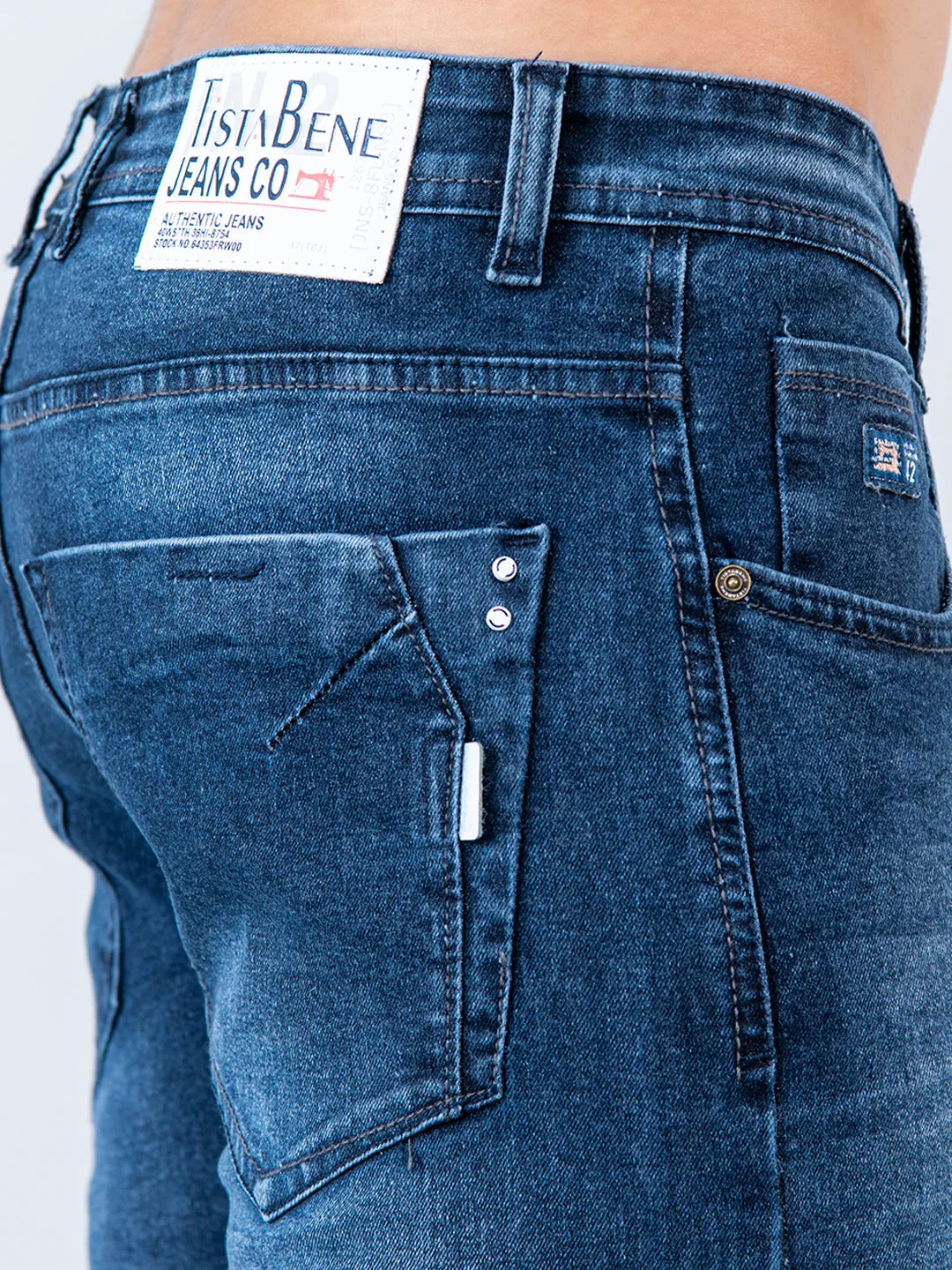 Blue Skinny Ankle Fit Mens Denim Jeans