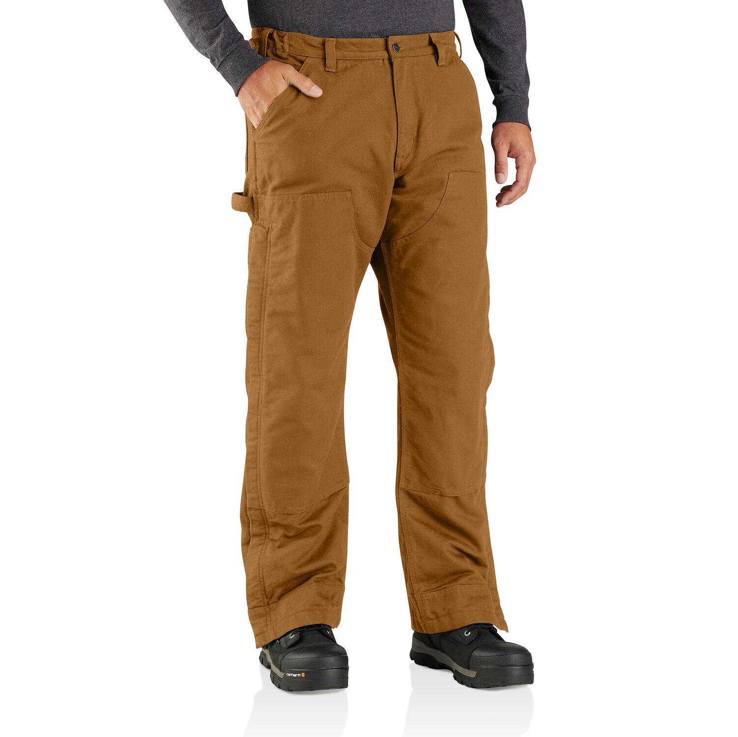 Carhartt Men's Loose Fit Washed Duck Insulated Pant in Carhartt Brown