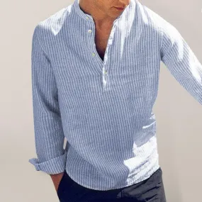Casual Long Sleeve Striped Men's Shirt
