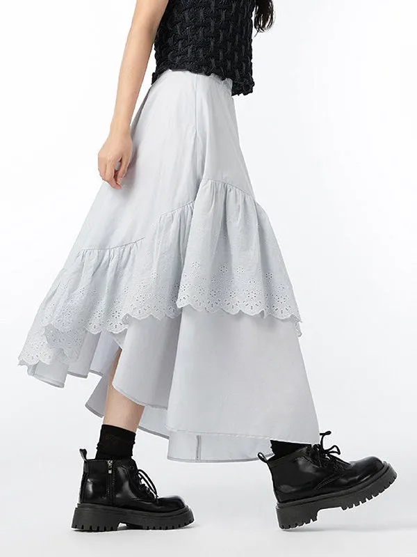 Dislocation Stitching Lace Skirt