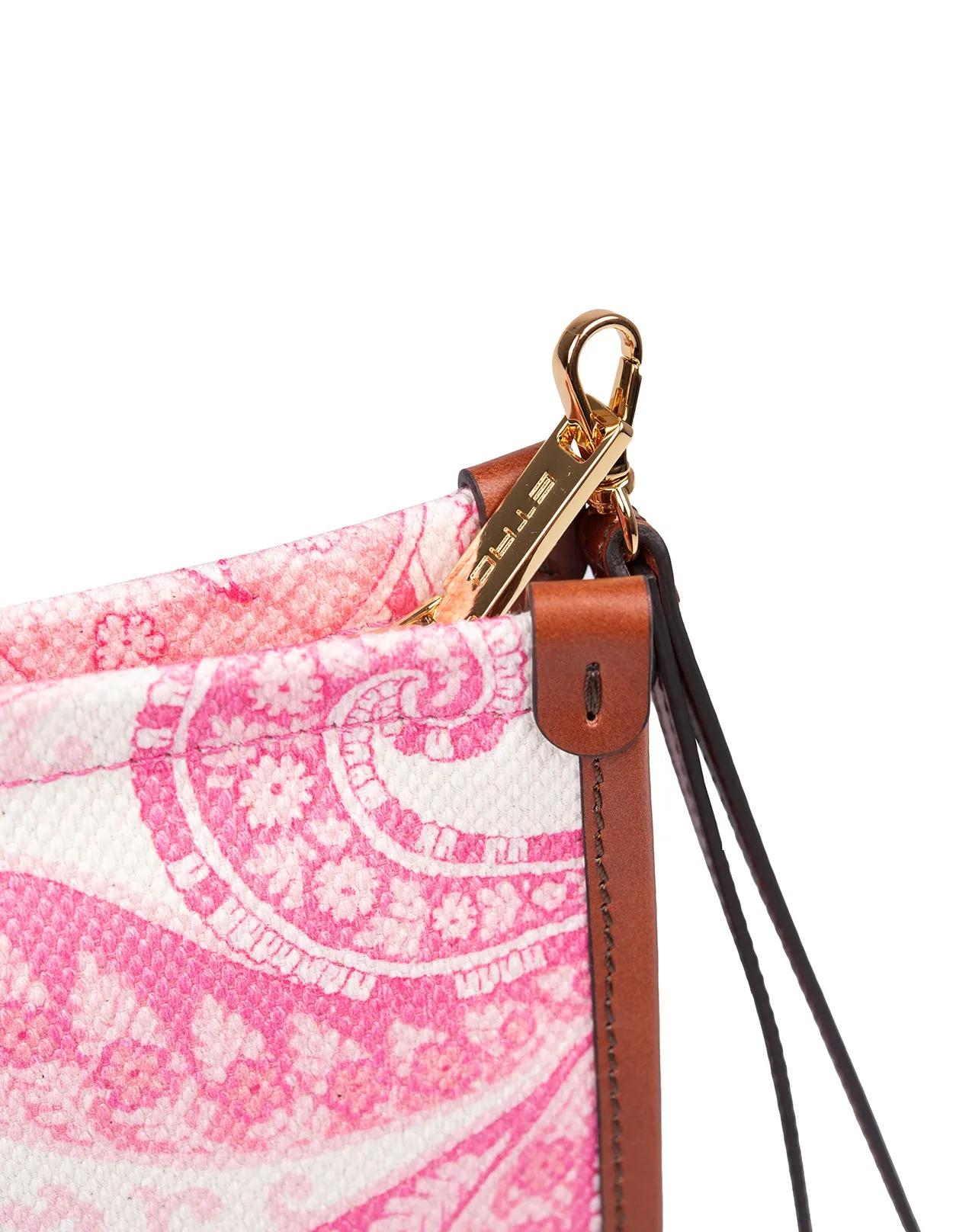 Etro Paisley Printed Logo Patch Clutch Bag
