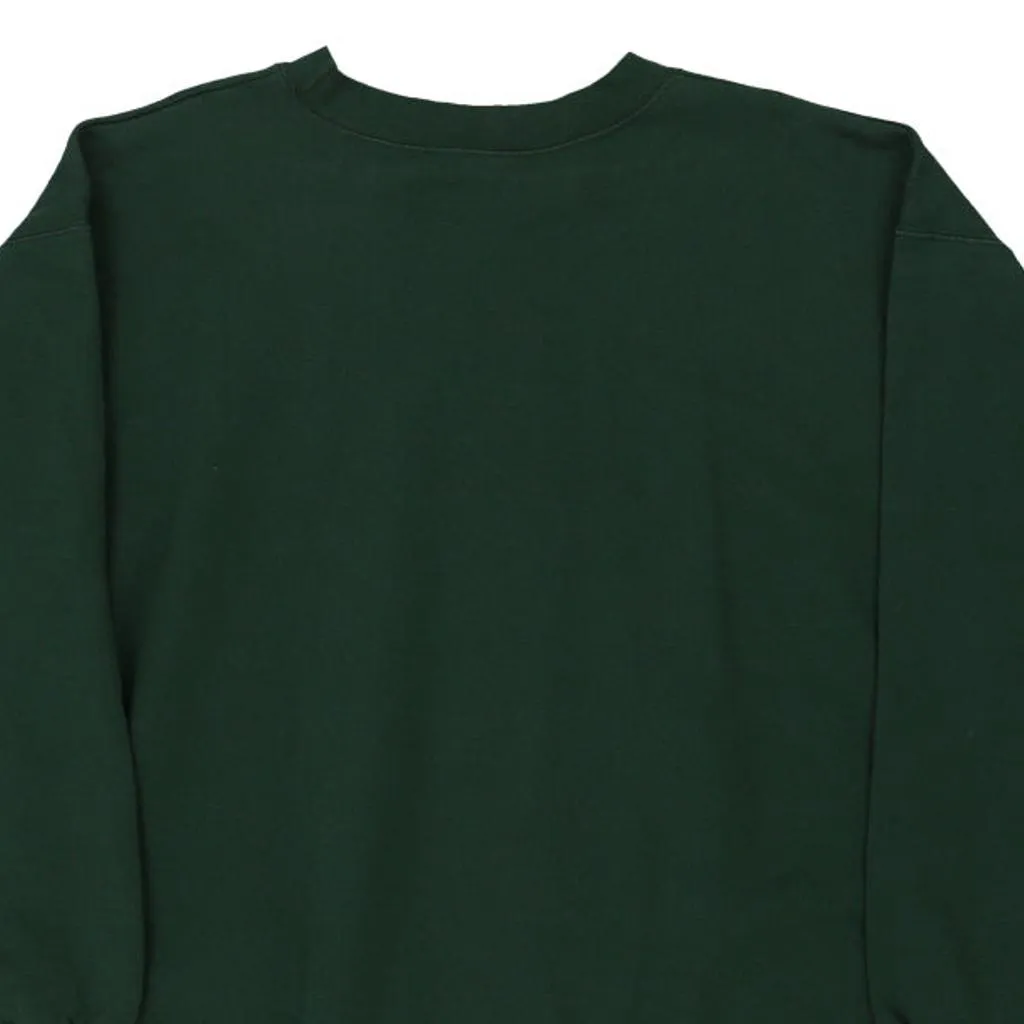 Hanes Sweatshirt - Large Green Cotton Blend