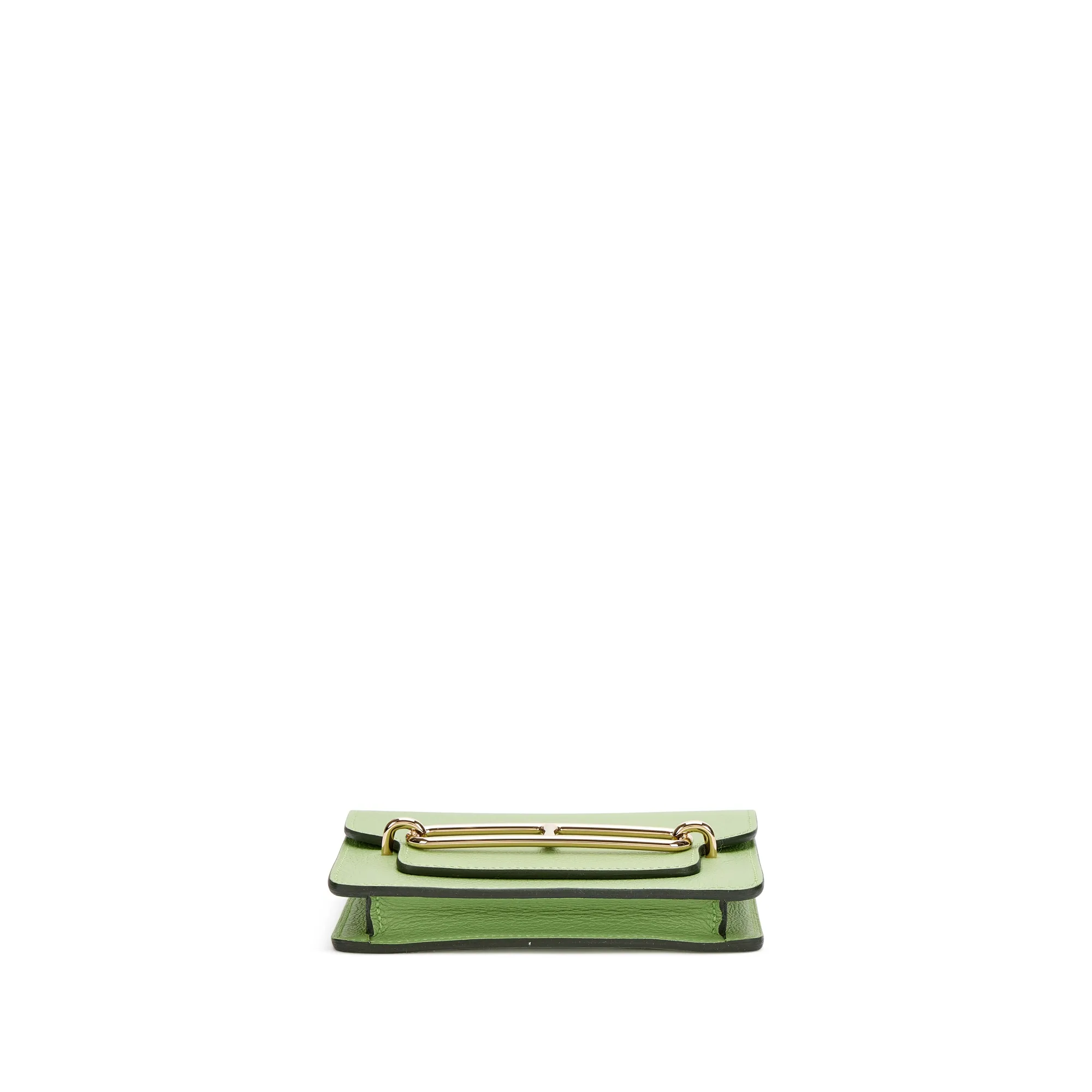 Hermès Vert Criquet Evercolor Roulis Slim Wallet Gold Hardware, 2023
