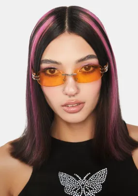 Holla Orange Oval Sunglasses-