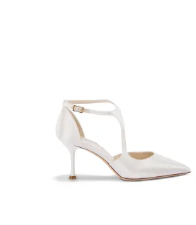 Ivory satin pumps