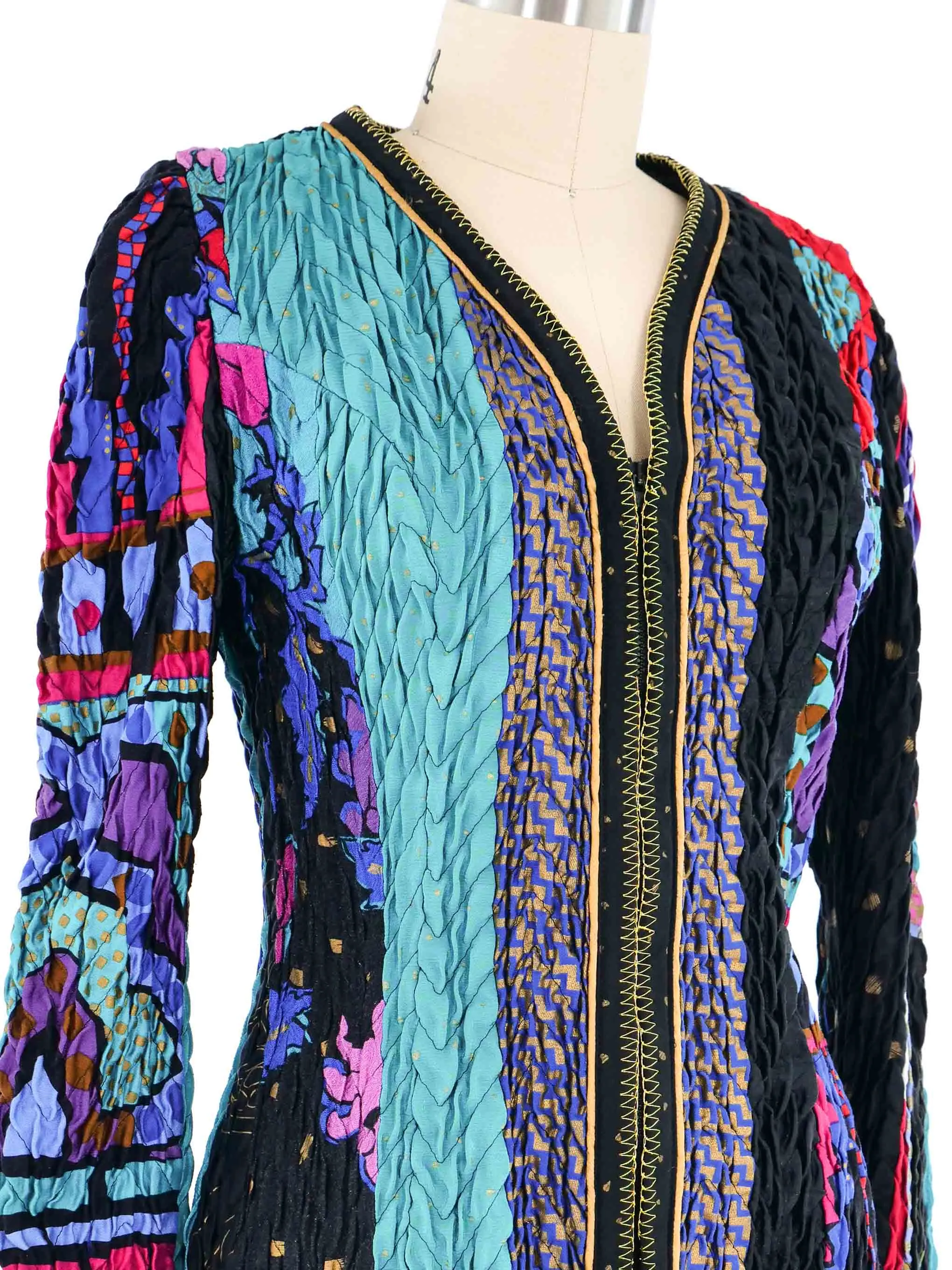 Jeanne Marc Quilted Zip Front Jacket