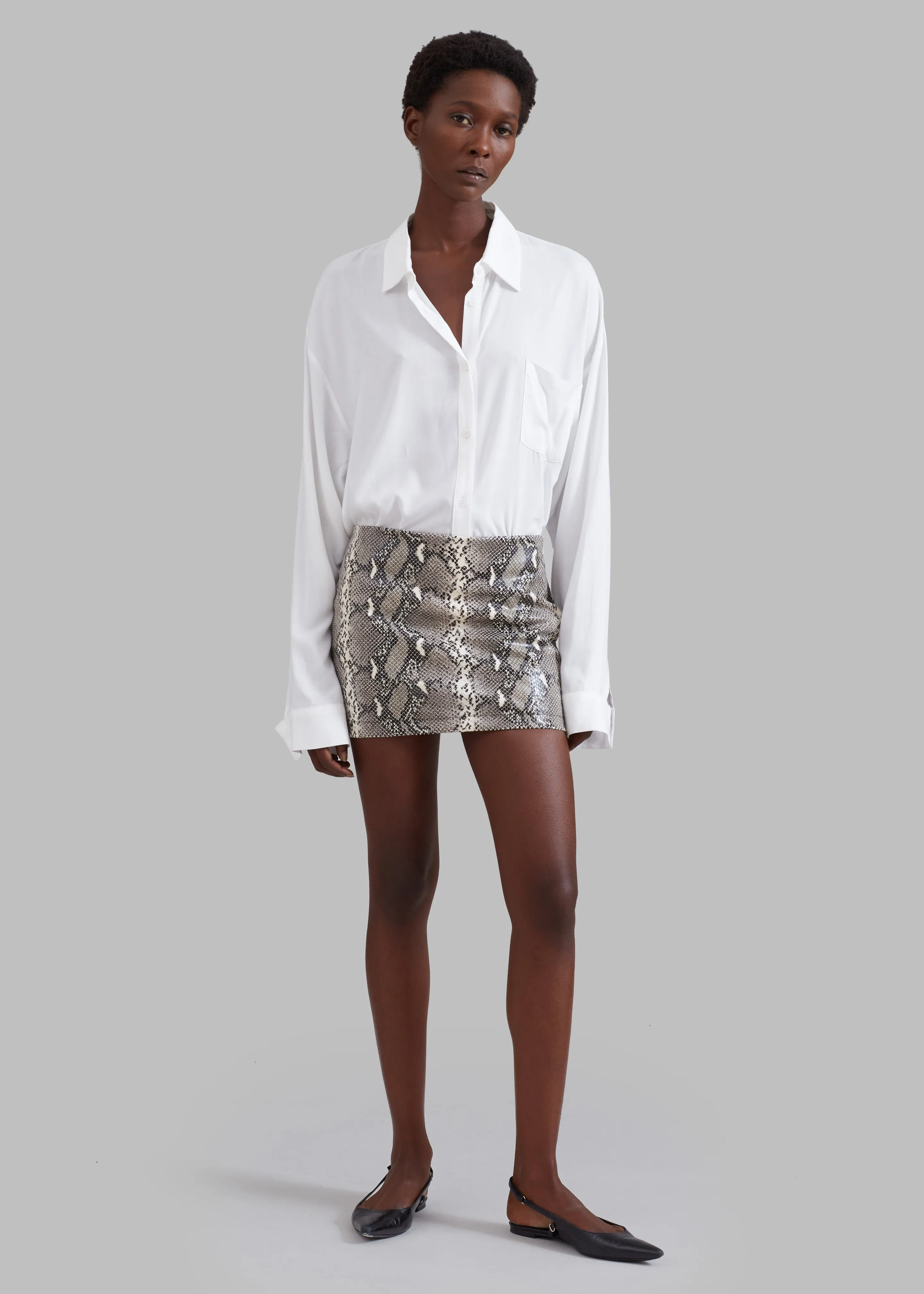 Nairobi Mini Skirt - Grey Python