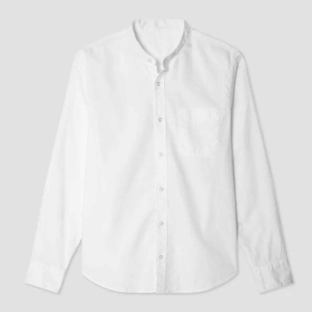 Oxford Band Collar Shirt (White)
