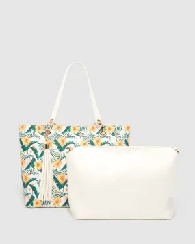 Print Posie Tassel Tote Bag