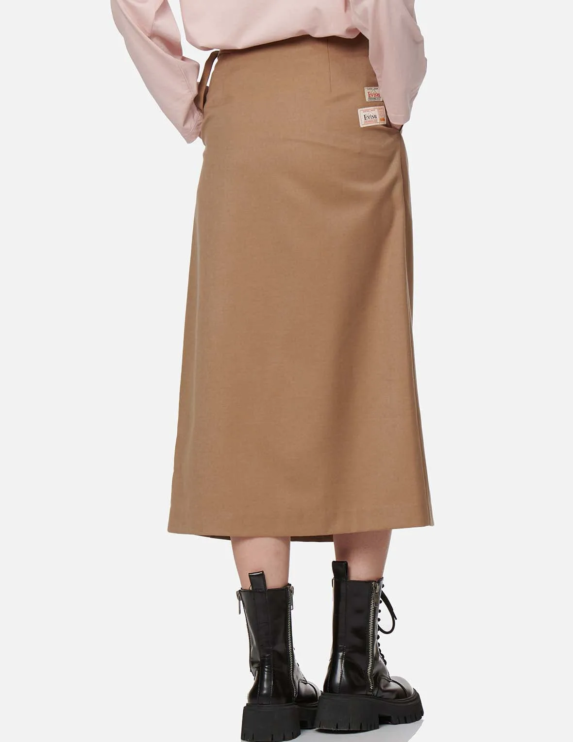 Seagull Embroidered Flare Wrap Skirt
