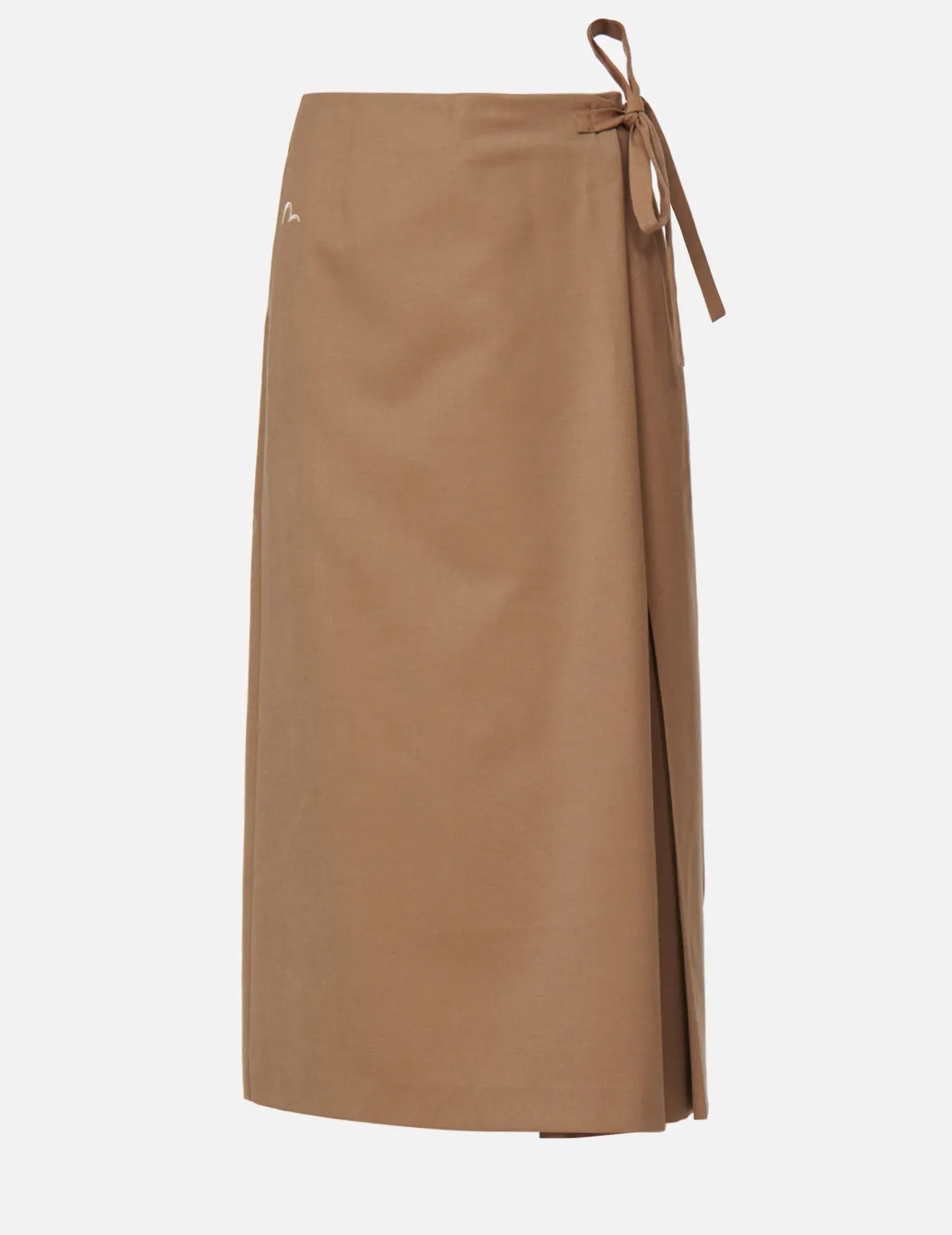 Seagull Embroidered Flare Wrap Skirt