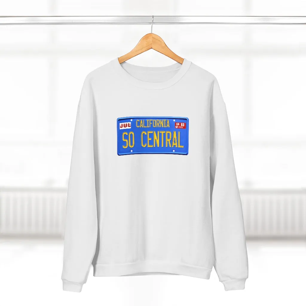 South Central Man / Girl Blue Vintage South Central License Plate Crew Neck Sweatshirt