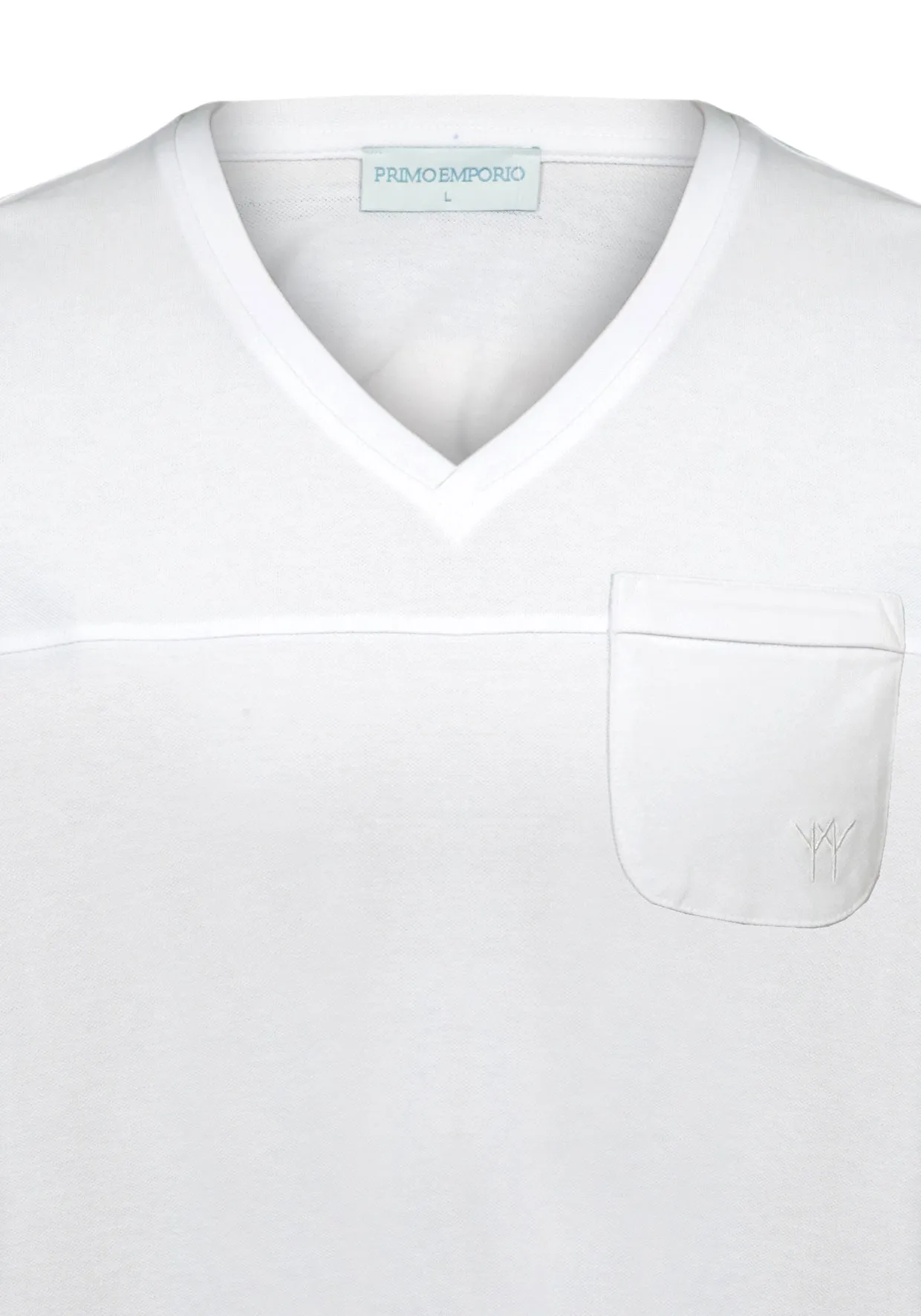 T-shirt scollo a V con taschino
