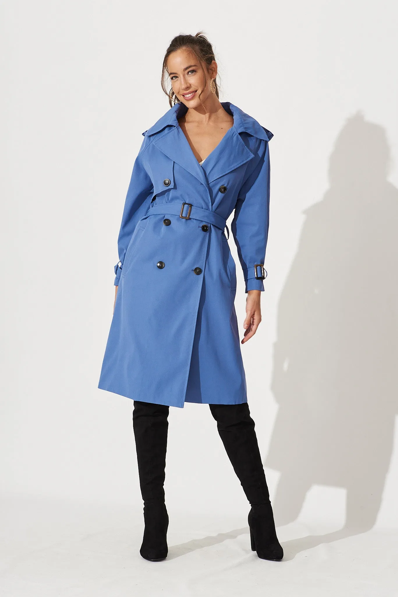 Trainor Trench Coat In Blue