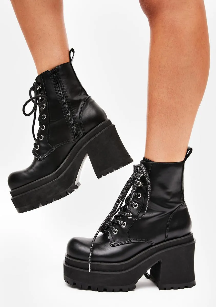 TV Time Platform Combat Boots-