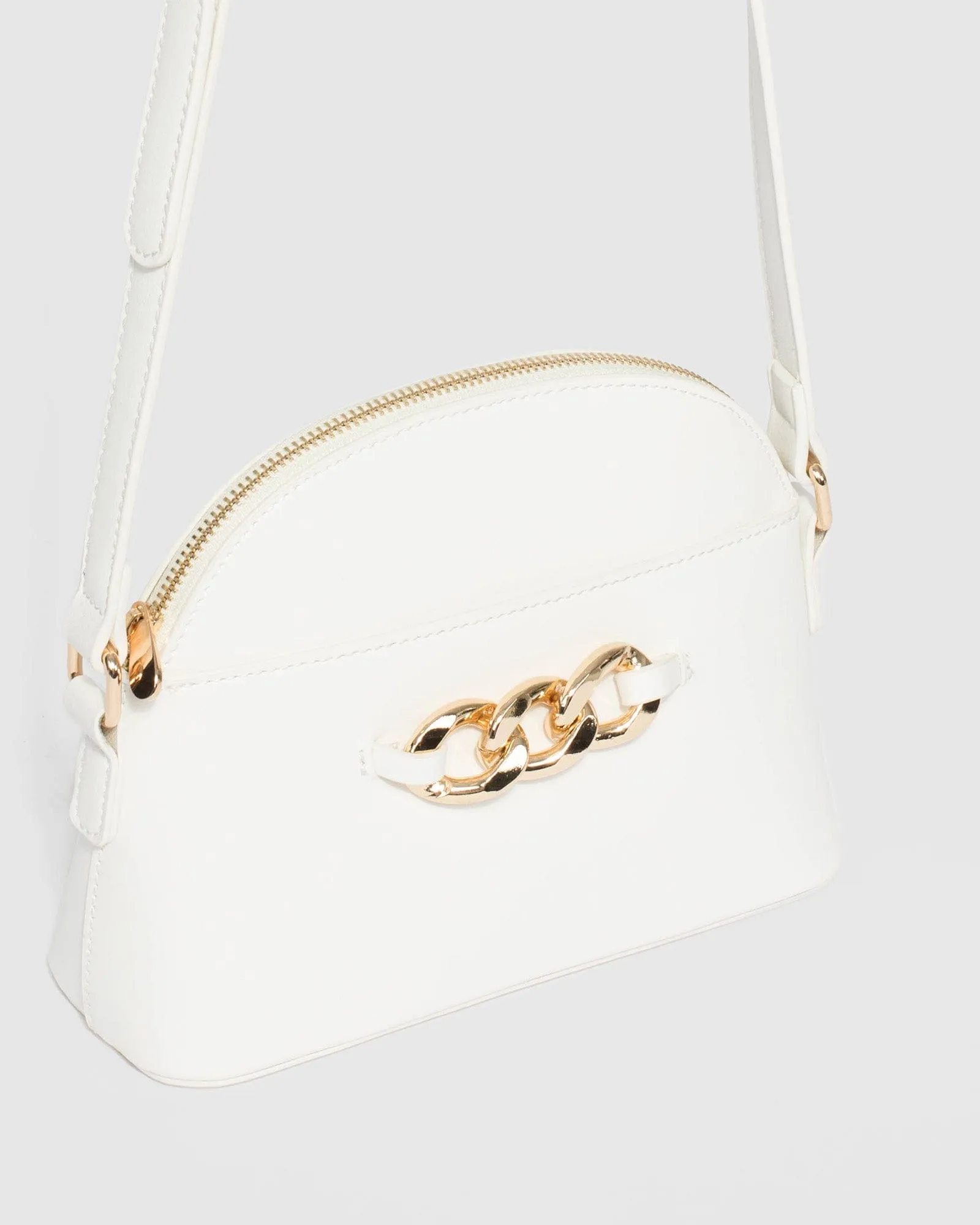 White Tahlor Chain Crossbody Bag